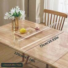 1pc 1.0mm Thick PVC Soft Glass Transparent Tablecloth, Waterproof And Dirt-Resistant, Easy To Clean, Elegant And Simple, Suitable For Home, Hotel, Restaurant Tables, Coffee Tables - White - View 80