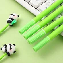 Conjunto de 6/2 Canetas Esferográficas Rolling Panda Neutras de Borracha Macia, Tinta Preta - Caneta Rolling para Alívio do Estresse, Ideal para Presentear em Casa, no Escritório e na Escola, Caneta Esferográfica Redonda Surpresa de Natal, Presente de Volta às Aulas para Estudantes - desenho de panda - Ver 6