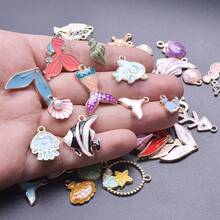 Bộ 30/50/100 mặt dây chuyền hình sinh vật biển bằng hợp kim kẽm tráng men, nhiều màu sắc, thích hợp để làm đồ trang sức như vòng cổ, bông tai, vòng tay và các phụ kiện thủ công DIY khác. - Hỗn hợp ngẫu nhiên khác nhau - Xem 5