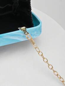 1pc European And American Style Acrylic Evening Clutch Bag, Rabbit Teeth Shape Design, Handbag/Shoulder Bag For Party, Wedding, Valentine's Day, Pattern Is Random - Baby Blue - View 5