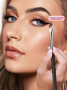 mulynsie 1支双头眼线刷/精细晕染刷，眉毛化妆镰刀形细扁斜角化妆刷，美妆工具，超细眼影晕染刷，斜角眉刷，眉刷，眼影刷，螺旋刷，螺旋刷，赠品 - 彩色 - 查看 5