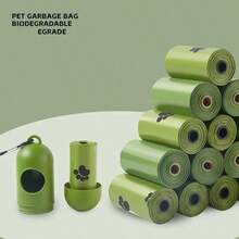 45pcs/30pcs/15pcs Random Lavender Scented Extra Thick Leak-Proof Dog Poop Bags (15pcs Per Roll), Suitable For Pet Waste Management - Extra Thick, Leak-Proof, No Mess, Convenient For Outdoor Activities - Army Green - View 4