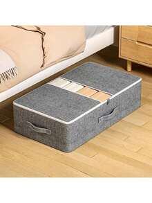 1 graue sichtbare Unterbett-Aufbewahrungstasche, die den Platz unter dem Bett optimal nutzt, kann auch als Aufbewahrungstasche auf der Schrankoberseite verwendet werden, löst Aufbewahrungsprobleme einfach, flache Aufbewahrungstasche, Schubladenaufbewahrungstasche, Bettdeckenaufbewahrungstasche, Kleidungsaufbewahrungstasche, einfach zu falten, geeignet für Schlafzimmeraufbewahrung, Unterbettaufbewahrung, Raumdekoration, saisonale Kleidungsaufbewahrung usw. - Grau - Übersicht 4
