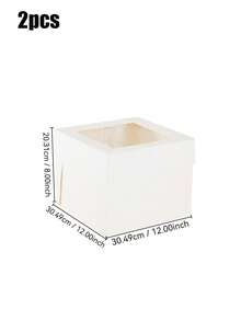 1个/2个装大号蛋糕盒 白色面包盒 带窗口 蛋糕盒 带盖 适用于蛋糕、甜甜圈、派、饼干 婚礼 生日派对 生日蛋糕盒 - 查看 9