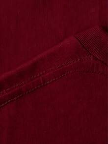 New Men's Beach Vacation Style Letter & Palm Tree Print Short Sleeve T-Shirt - Burgundy - View 5
