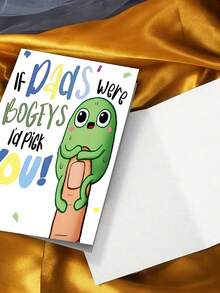 1pc, Funny "If Dads Were Bogeys I'd Pick You!" Father's Day Card. Includes Envelope, Premium Matte Paper. Playful Cartoon Bogey On Finger Design. Perfect For Dads-The Ideal Humorous Greeting Card For Fathers (12cm/4.7in X 17cm/6.7in) - Red Envelope - View 7