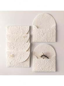 4pcs Handmade Textured Envelopes - Ideal For Wedding Invitations, Greeting Cards, Crafts, Holiday Wishes And Thank You Notes, Elegant Special Communication Paper - View 2