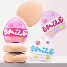 MONKIDS 6pcs Cotton Candy Makeup Sponges, Dry & Wet Dual-Use, Precise Fit For Nose, Eyes And Other Detailed Areas, Mini Beige Makeup Sponge Set, Super Soft & Thick, Gift Set - Multicolor - View 3