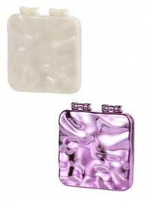 Bộ 2 gương trang điểm gấp gọn kiểu Y2K (họa tiết lượn sóng), quà tặng unisex, đồ dùng làm đẹp, sản phẩm giá cả phải chăng, trang trí phòng ngủ, phụ kiện bàn trang điểm, đồ dùng du lịch, đồ dùng phòng ngủ, dụng cụ làm đẹp, gương, gương trang điểm, gương nhỏ, gương xách tay, gương cầm tay, quà tặng giá rẻ, quà Giáng sinh, dụng cụ làm đẹp, quà tặng khuyến mãi, quà tặng cho nữ - Nhiều màu - Xem 10