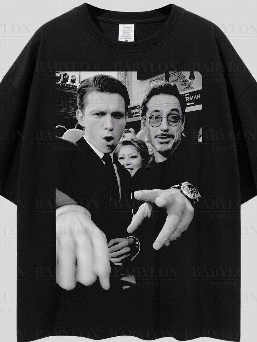 Robert Downey Jr. Tom Holland T Shirt Marvel Movie Poster Shirt Sweatshirt Iron Man Shirt Gift Spiderman Shirt Doctor Doom Graphic Tee,Funny T Shirts,Gym T Shirt,Summer Tops,Black Tops,Tops For Going Out,Girls Clothes,Boys Tshirt,Tops For Women,Mens Tshirts,Summer Holiday Outfits,Girls Holiday - Black - View 1