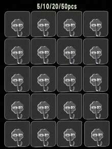 5-50个免钻孔无痕挂钩,强力粘性衣钩,可移除,透明,防水,防锈,适用于悬挂衣物、帽子、鞋子、配饰、厨房用具、包包,可用于厨房、浴室、客厅、卧室等场所,壁挂式安装。 - A - 查看 2
