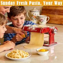 EFAN Kitchen Tool Set Manual Pasta Maker Three-In-One Multi-Functional 9-Level Adjustable Thickness Pasta Sheets/Fettuccine/Spaghetti Compact Hand-Crank Pasta Roller - Silver - View 8