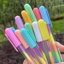 6 pièces Stylos gel pailleté arc-en-ciel dégradé - Couleurs chatoyantes vibrantes pour les arts et l'artisanat - 6 pièces/dégradé de couleur - Voir 4