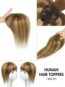 Phần đỉnh tóc giả thẳng bằng tóc thật dài 10 inch, đế nâng cấp thoáng khí 12*13 inch, có mái, kẹp 360°, dễ đeo và giúp tăng độ dày cho mái tóc nữ. - Nhiều màu - Xem 13