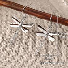 A Minimalist Rustic Handmade Dragonfly Pendant Earrings, Copper Earrings, Perfect For Daily Wear And Holidays - Silver - View 4