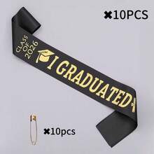 1/10 chiếc Chữ cái mạ vàng chúc mừng tốt nghiệp năm 2026, Đồ dùng trang trí tiệc tốt nghiệp, Chúc mừng tốt nghiệp 2026, Đồ dùng tiệc tốt nghiệp 2026, Gian chụp ảnh, Lễ tốt nghiệp - Dải băng tốt nghiệp - Xem 16