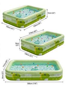 1pc Large Durable PVC Inflatable Swimming Pool For Adults And Family, Above Ground Blow Up Pool With Spacious Lounge Design, Easy Setup Portable Splash Pool For Backyard Garden Patio Lawn, Outdoor Summer Water Play, Cooling Off, Pool Party Holiday Gi - A - View 3