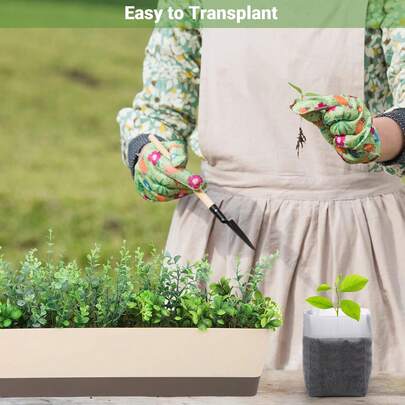 100 bolsas de semillero: Bolsas de cultivo no tejidas para el hogar y el jardín - Adecuadas para trasplantar suelo (8x10cm)