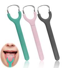 Dụng cụ cạo lưỡi dành cho người lớn, chất liệu thép không gỉ, giúp làm thơm miệng và chăm sóc răng miệng, thiết kế tiện dụng, nhỏ gọn và dễ vệ sinh (Xanh lá cây, Hồng) - Nhiều màu - Xem 2
