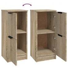 vidaXL Sideboard, Chest Of Drawers, Dresser, Cabinet, Sideboard, Multi-Purpose Cabinet, Freestanding Cabinet, Hallway Cabinet, Light Oak, Khaki, 30x30x70cm, Engineered Wood - 橡木淺卡其 - 查看 5