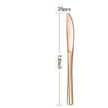 Bộ dao nĩa thép không gỉ BEWOS 16 món, bao gồm thìa và dĩa mạ vàng hồng mờ, dành cho 4 người, có thể rửa bằng máy rửa chén. - Hoa hồng vàng - Xem 14