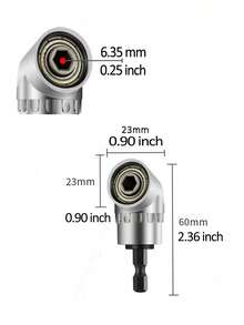105度直角钻头适配器，六角柄螺丝刀斜钻头夹持器，电动螺丝刀钻配件，1/4英寸柔性角度延长钻头套装，磁性钻头套筒斜钻头，电动钻具和柔性轴 - 普通款 - 查看 4