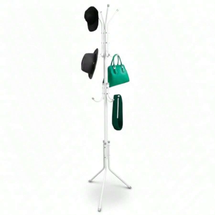 Archy Perchero Para Ropa Metalico 12 Ganchos Altura 1.70 Metros Rack Multifuncional Organizador de Closet Bolsas Gorras Perchero de Pie para Almacenamiento Casa Oficina PERCHERO12G (Blanco) - Blanco12G - Ver 1