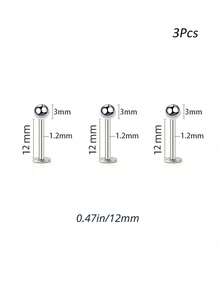 Bộ 4/3 khuyên môi bằng thép không gỉ, khuyên mũi, khuyên tai Monroe, khuyên sụn tai, khuyên vành tai, khuyên xoắn ốc 6/8/10/12mm màu vàng, bạc và vàng hồng, quà tặng cho Ngày Valentine, Ngày Phụ nữ, Ngày của Mẹ, Sinh nhật hoặc Kỷ niệm. - Nhiều màu - Xem 11