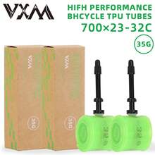 1条 VXM 新款超轻公路自行车内胎，700c 铝合金 Presta 气嘴 TPU 内胎，适用于公路自行车 - 彩色 - 查看 3