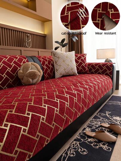 1件欧式高精度提花雪尼尔沙发垫/套，奢华欧式风格，高端品质，装饰性沙发保护垫，宠物友好，时尚家居装饰，四季皆宜，适用于1-4人沙发，可用于卧室、客厅、书房、办公室、汽车、户外、俱乐部、派对等场所。