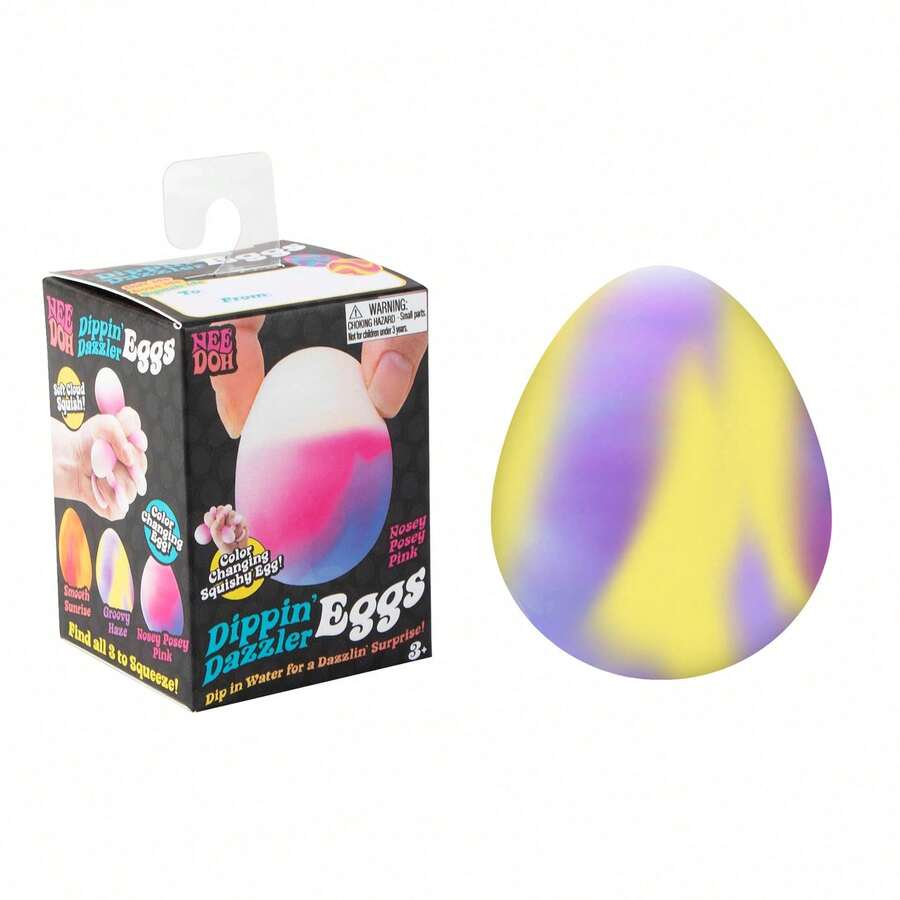 Nee Doh Dippin' Dazzler Eggs – Water Activated Color Changing Squishy Toy, Soft Squeeze Sensory Fidget Toy For Stress Relief, Fun Novelty Gift For All Ages - A - 查看 1