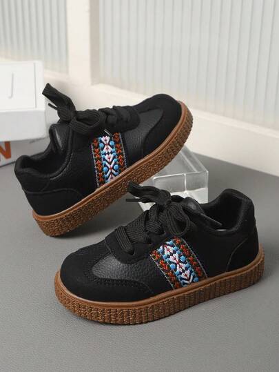 1 Pair New Soft-Sole Sports Shoes For Infant Boys & Girls, Fashion Non-Slip Student Retro Casual Sneakers, Versatile For Spring & Autumn