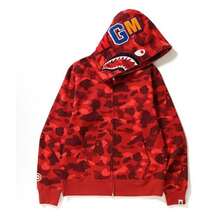 A Bathing Ape (BAPE) Men's Shark Full-Zip Hoodie – Iconic Camo Series, Multi-Color Options Available - 紅色 - 查看 1