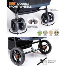 Dog Stroller for Large and Medium Dogs 20 132 lbs Pet Stroller for 2 Small Dogs Extra Large Heavy Duty Foldable and Ventilated - Azul - Ver 5