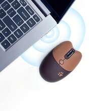 MOFII M3 Wireless Mouse With Lightweight And Cute Cat Paw Pattern And Cat Ear Shape, Suitable For Windows, PC, Laptops, Desktops, Coffee Brown - Coffee Brown - View 10