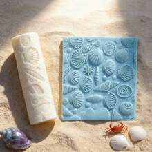 Zhonghui Mold Rodillo de textura de concha marina Herramienta de estampado con patrón de océano para arcilla, yeso, jabón, manualidades DIY - Océano - Ver 7
