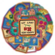 60PCS Funny And Creative Stickers DIY Decorative Decals Phone Case Laptop Diary Guitar Cups Stationery Waterproof Stickers - Multicolor - View 3