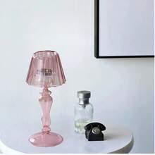 Creative Desk Lamp Shaped Glass Candle Holder European Romantic Dinner Candle Holder For Wedding Dinning Party Supplies Decor - B型 - 查看 4