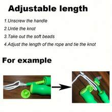 Adjustable Length Soft Bead Jump Rope - 230cm/90.5in Rope, 16.5cm/6.5in Handles - Perfect For Fitness, Suitable For Men And Women - No Power Required - Age 14+ - Made With TPE And PP Materials - Great For Thanksgiving, Christmas, And Halloween - Multicolor - View 7