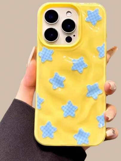 1 ốp lưng điện thoại chống sốc thiết kế hình ngôi sao, che phủ toàn màn hình, phù hợp với 17 Pro Max, 17 Pro, 16 Pro Max, 14, 15 Pro, 16 Plus, 13, 12, 11