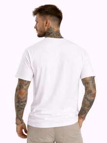 Men's Basic Casual Plain T-Shirt In Premium Combed Cotton, Sizes S To XL - 白色 - 查看 3