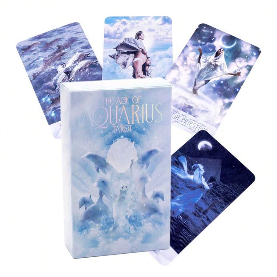 水瓶座时代塔罗牌：一副体现宇宙能量和灵性觉醒的星象牌 - 彩色 - 查看 1
