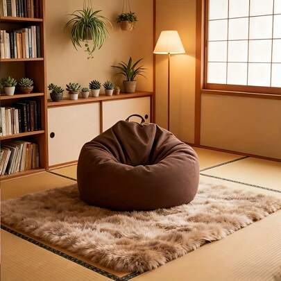 Funda cómoda para silla de puf, adecuada para tatami, sofá perezoso, silla de ocio, tumbona de exterior, sillón de interior. Material mejorado, fácil de rellenar, diseño ahorra espacio, adecuado para camping y decoración del hogar. Sofá de puf, asiento de descanso y tumbona de exterior. Sin relleno interior, fácil de mover.