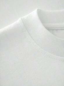 100% algodón puro, transpirable y agradable para la piel. Diseño clásico de cuello redondo, corte ajustado y adecuado para todo tipo de cuerpos. Estampado de moda con estilo minimalista y de alta calidad. Diseño unisex perfecto para conjuntos de pareja, ideal para el transporte diario, citas, ocio y ropa urbana - versátil y atemporal. - Blanco - Ver 3