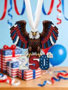 250e anniversaire, décoration suspendue en acrylique 2D d'un aigle chauve, décoration suspendue pour le 250e anniversaire des États-Unis, décoration pour la fête de l'indépendance, décoration de fête à la maison, cadeau patriotique - Multicolore - Voir 1