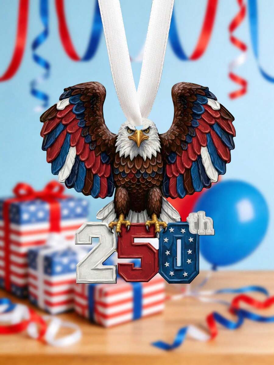 250e anniversaire, décoration suspendue en acrylique 2D d'un aigle chauve, décoration suspendue pour le 250e anniversaire des États-Unis, décoration pour la fête de l'indépendance, décoration de fête à la maison, cadeau patriotique - Multicolore - Voir 1