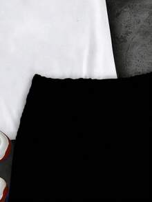 Baby Boy Letter & Character Print Short Sleeve T-Shirt And Shorts Casual Outfit - White - View 6