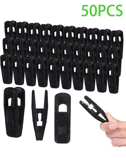 2/5/50 paquetes de Pinzas de terciopelo, resistentes y duraderas, para perchas de terciopelo, perchas de pantalones y faldas, pinzas de terciopelo adecuadas para perchas de terciopelo