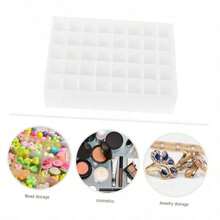 Balacoo Caja Organizadora para Pintar Labios y Maquillaje 40 Ranuras Organizador Compacto para Tocador Almacenamiento para Cosméticos y Joyería Adecuado para Hogar y Tienda - Blanco - Ver 7