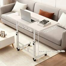 Upgraded Ergonomic Adjustable Height Rolling Desk, Mobile Sit-Stand Workstation With 3-Tier Storage Shelves, Sturdy C-Base Laptop Desk For Home Office & Bedside - 白色 - 查看 7